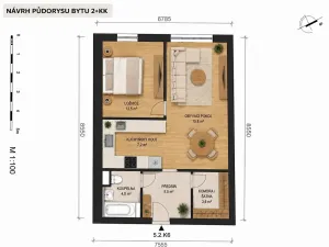 Prodej bytu 1+kk, Praha - Libeň, Březenská, 49 m2