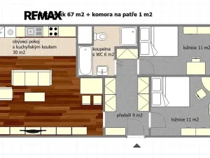 Pronájem bytu 3+kk, Praha - Krč, Na strži, 67 m2
