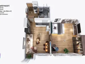 Prodej bytu 2+kk, Brno, Dobrovského, 47 m2