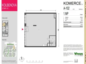 Prodej obchodního prostoru, Praha - Vysočany, Smržových, 103 m2