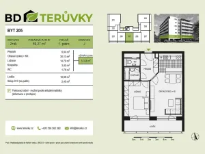 Prodej bytu 2+kk, Třebíč - Horka-Domky, Družstevní, 59 m2