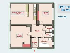 Pronájem bytu 3+kk, Hradec Králové, Bozděchova, 63 m2