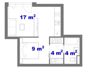 Pronájem bytu 2+kk, Brno, Svitavská, 34 m2