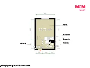 Pronájem bytu 1+kk, Plzeň - Doudlevce, Šimerova, 20 m2