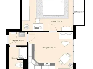 Prodej bytu 2+kk, České Budějovice, J. Opletala, 35 m2