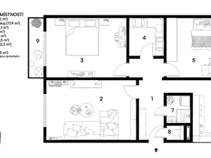 Prodej bytu 3+1, Hodonín, Družstevní čtvrť, 73 m2