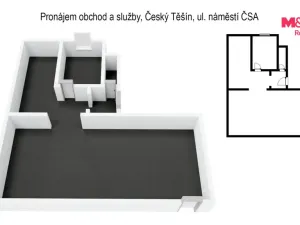 Pronájem obchodního prostoru, Český Těšín, náměstí ČSA, 110 m2