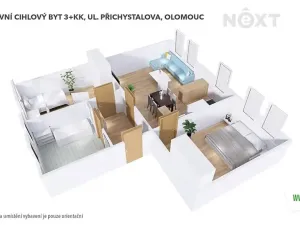 Pronájem bytu 3+kk, Olomouc, Přichystalova, 67 m2
