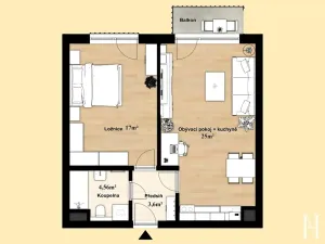 Pronájem bytu 2+kk, Plzeň, V Zahrádkách, 53 m2