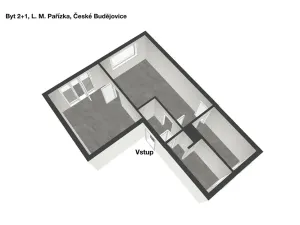 Pronájem bytu 2+1, České Budějovice, L. M. Pařízka, 53 m2