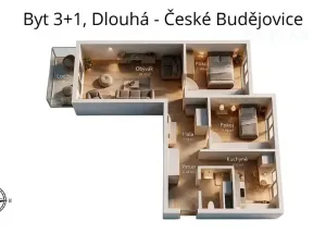 Prodej bytu 3+1, České Budějovice, Dlouhá, 79 m2