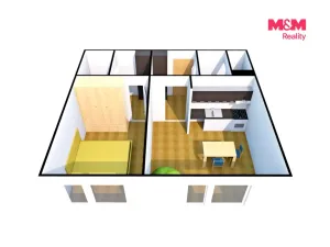 Pronájem bytu 2+kk, Ústí nad Labem - Bukov, Na Kohoutě, 42 m2