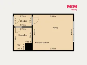 Pronájem bytu 1+kk, Mariánské Lázně - Úšovice, Česká, 20 m2