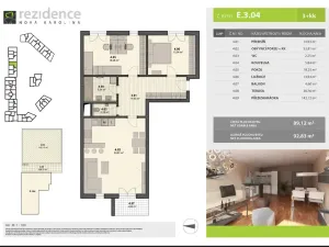 Pronájem bytu 3+kk, Ostrava - Moravská Ostrava, Jantarová, 89 m2