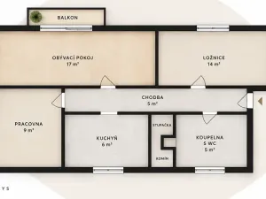 Prodej bytu 3+1, Luhačovice, Nábřeží, 57 m2
