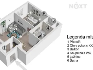 Prodej bytu 2+kk, Brno, U Leskavy, 51 m2