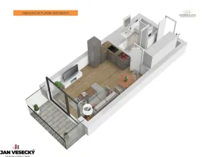 Prodej bytu 1+kk, Plzeň, Železná, 37 m2