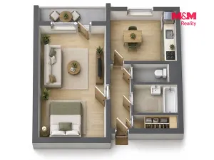 Pronájem bytu 1+1, Havlíčkův Brod, Na Spravedlnosti, 44 m2