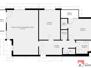 Prodej bytu 3+kk, Praha - Modřany, Provázkova, 95 m2