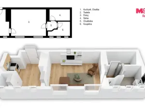 Prodej bytu 1+kk, Pardubice - Zelené Předměstí, Sladkovského, 31 m2