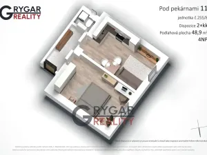 Prodej bytu 2+kk, Praha - Vysočany, Pod pekárnami, 49 m2