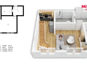 Prodej bytu 2+kk, Praha - Žižkov, Nad Ohradou, 63 m2