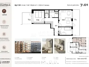 Prodej bytu 3+kk, Praha - Holešovice, Vinařská, 56 m2