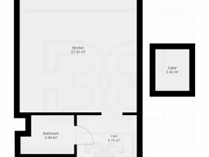 Pronájem bytu 1+kk, Brno, Hrázka, 39 m2