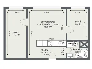 Prodej bytu 2+1, Praha - Hlubočepy, Borského, 44 m2