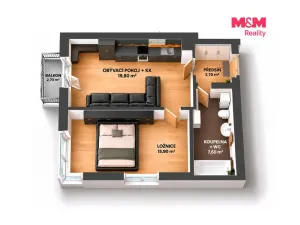 Pronájem bytu 2+kk, Brandýs nad Labem-Stará Boleslav, U Rokle, 50 m2