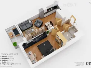 Pronájem bytu 2+kk, Praha - Uhříněves, náměstí Bratří Jandusů, 53 m2