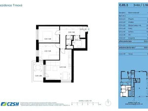 Prodej bytu 3+kk, Pardubice, Jozefa Gabčíka, 73 m2
