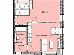 Pronájem bytu 2+kk, Kestřany, 50 m2