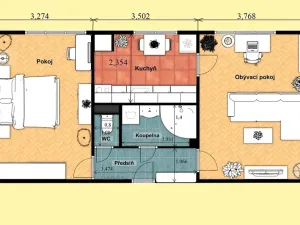 Prodej bytu 2+1, Praha - Záběhlice, Bojanovická, 55 m2