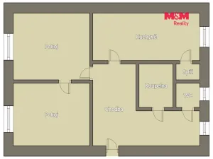 Prodej bytu 2+1, Humpolec, Na Skalce, 54 m2