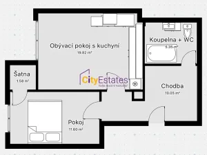 Prodej bytu 2+kk, Praha - Holešovice, Veverkova, 52 m2