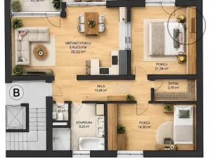 Pronájem bytu 3+kk, České Budějovice, Osiková, 97 m2