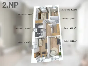 Prodej bytu 4+kk, Praha - Řepy, Otlíkovská, 125 m2