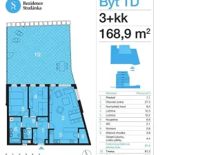 Pronájem bytu 3+kk, Praha - Libeň, V zahradách, 88 m2