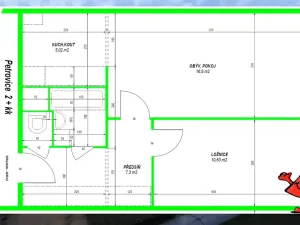 Pronájem bytu 2+kk, Praha - Petrovice, Kurčatovova, 45 m2