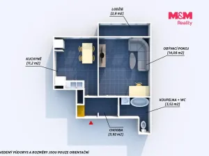 Pronájem bytu 1+1, Příbram - Příbram VIII, Čechovská, 33 m2