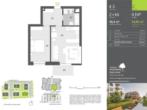 Pronájem bytu 2+kk, Ostrava, 51 m2