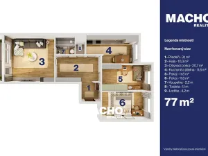 Prodej bytu 3+1, Praha - Modřany, Pirinská, 77 m2