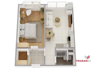 Pronájem bytu 2+kk, Hradec Králové - Nový Hradec Králové, Brožíkova, 42 m2