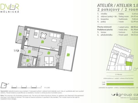 Prodej bytu 2+kk, Brandýs nad Labem-Stará Boleslav - Stará Boleslav, Mělnická, 49 m2