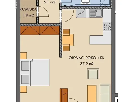 Pronájem bytu 2+kk, Praha - Dolní Měcholupy, Honzíkova, 61 m2