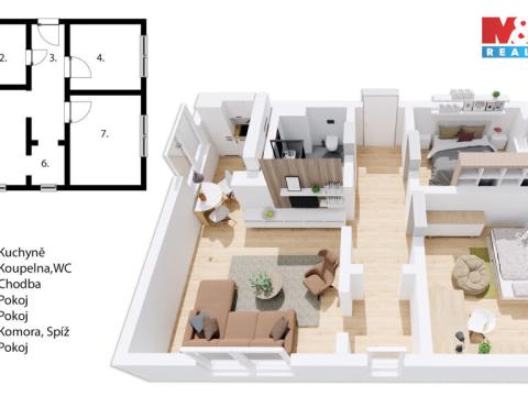 Pronájem bytu 3+kk, Adršpach - Horní Adršpach, 58 m2