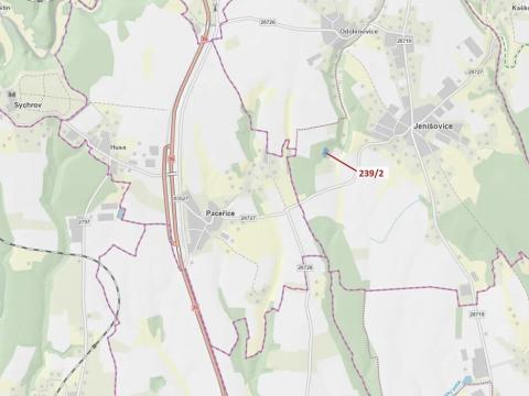 Dražba lesa, Jenišovice, 2305 m2