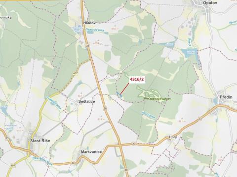 Dražba lesa, Opatov, 7085 m2