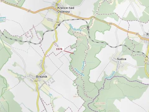 Dražba lesa, Březník, 885 m2